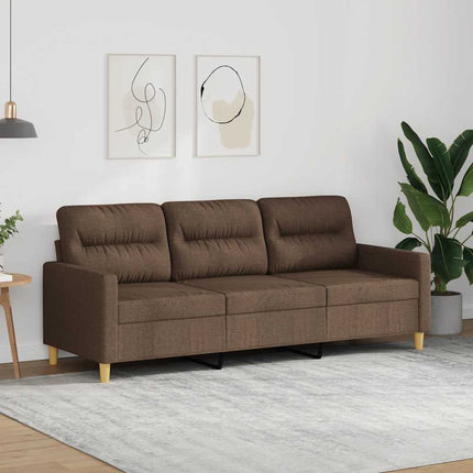 3-sitssoffa brun 180 cm tyg