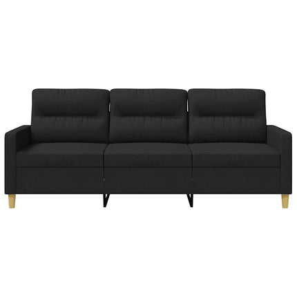 3-sitssoffa svart 180 cm tyg