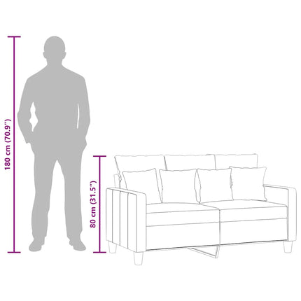 2-sitssoffa ljusgrå 120 cm tyg