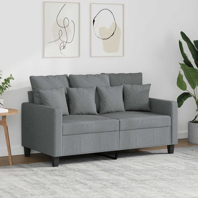 2-sitssoffa ljusgrå 120 cm tyg