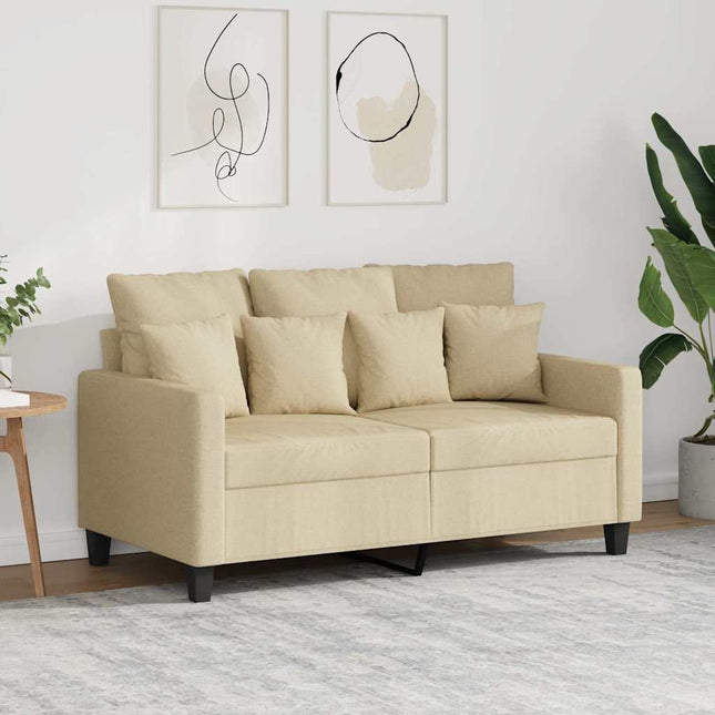 2-sitssoffa gräddvit 120 cm tyg