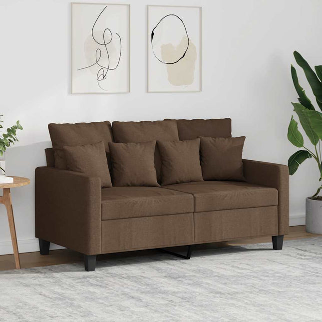 2-sitssoffa brun 120 cm tyg
