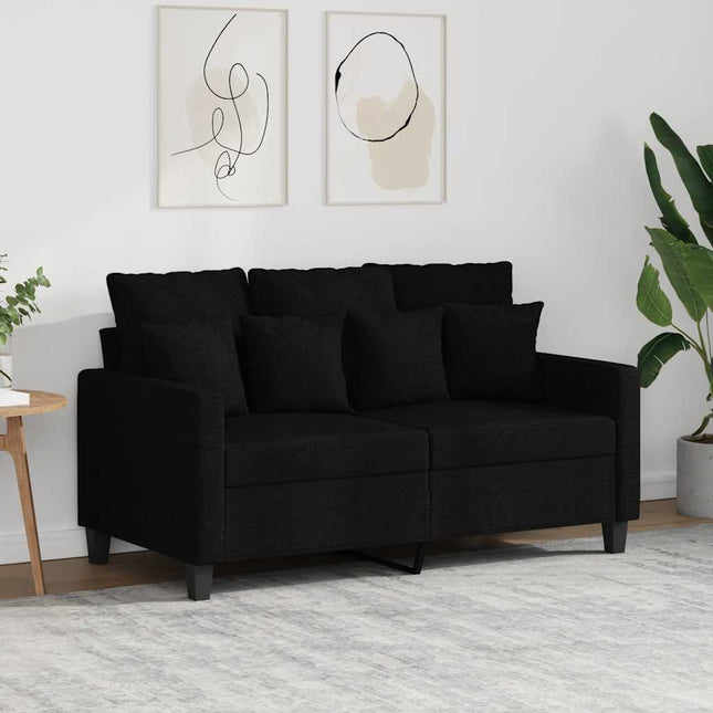 2-sitssoffa ljusgrå Svart 120 cm tyg