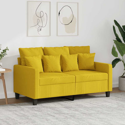 2-sitssoffa ljusggul 120 cm tyg