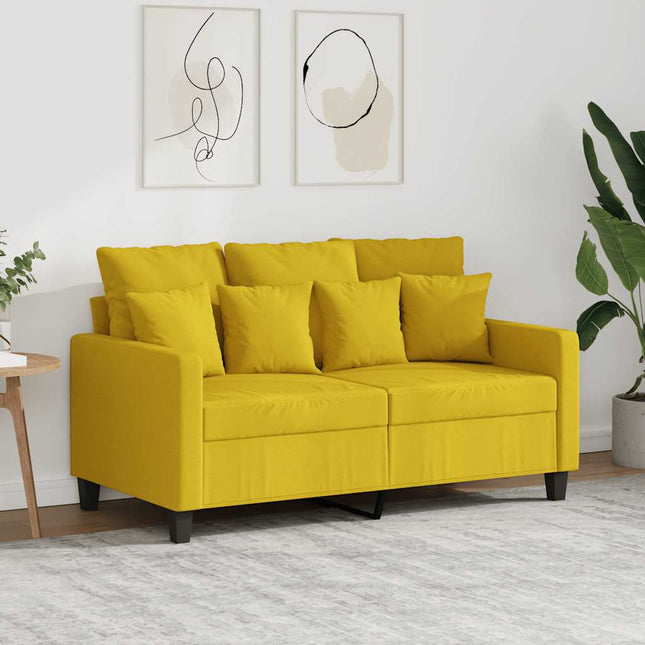 2-sitssoffa ljusggul 120 cm tyg