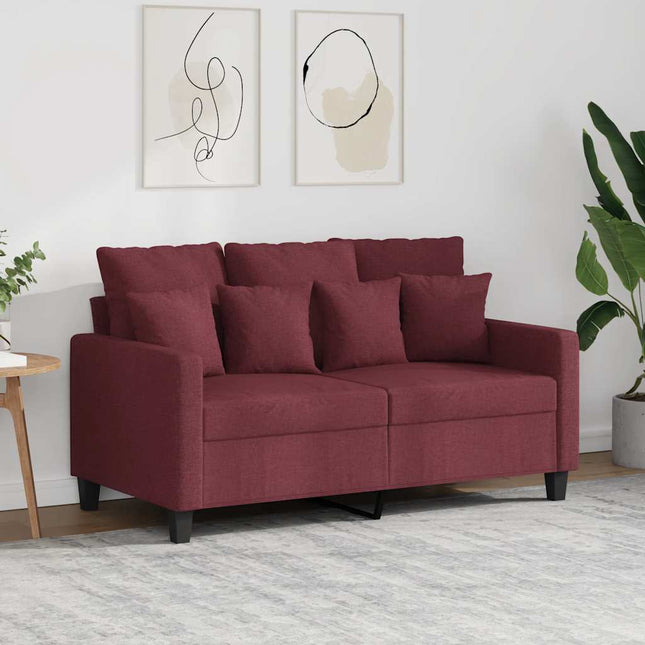2-sitssoffa vinröd 120 cm tyg