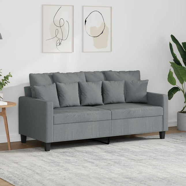 2-sitssoffa ljusgrå 140 cm tyg