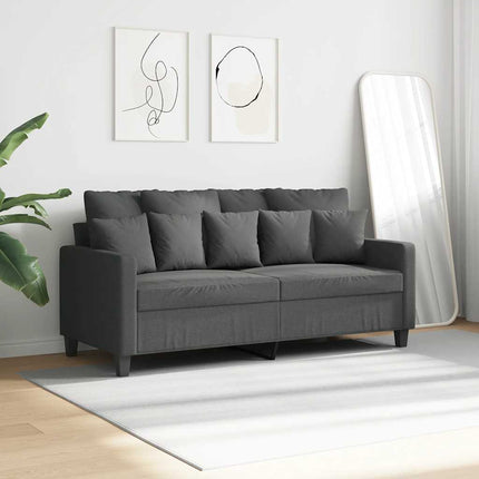 Soffa 2-sits mörkgrå 140 cm tyg