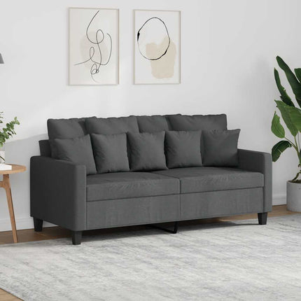 Soffa 2-sits mörkgrå 140 cm tyg