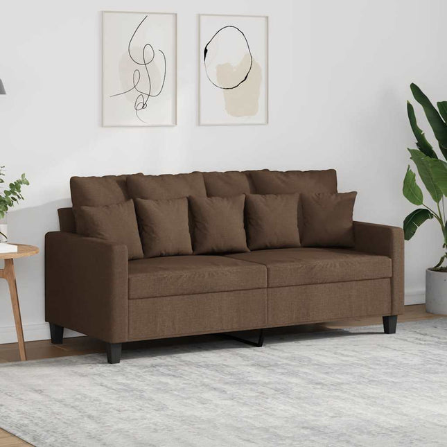 2-sitssoffa brun 140 cm tyg