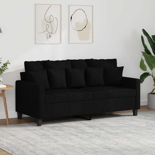 2-sitssoffa svart 140 cm tyg