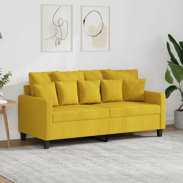 2-sitssoffa ljusggul 140 cm tyg