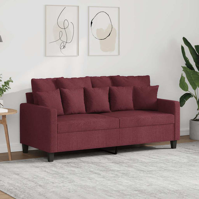 2-sitssoffa vinröd 140 cm tyg