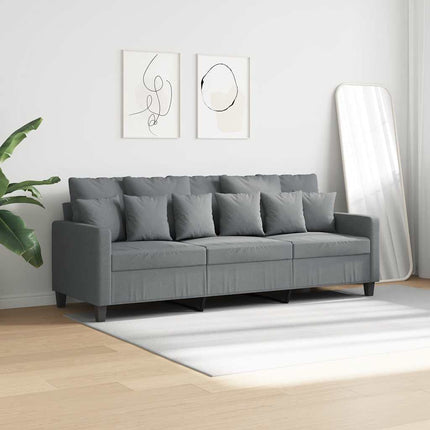 3-sitssoffa ljusgrå 180 cm tyg