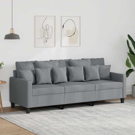 3-sitssoffa ljusgrå 180 cm tyg