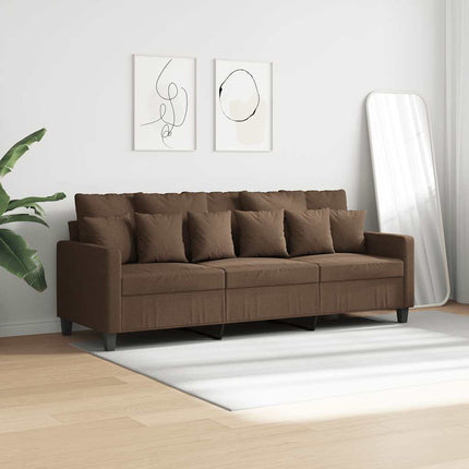 3-sitssoffa brun 180 cm tyg
