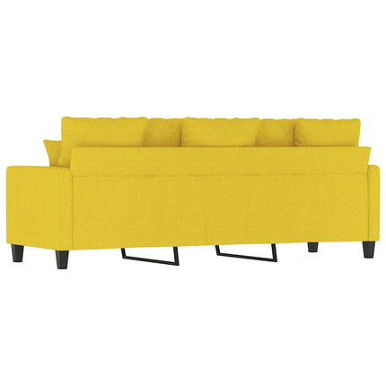 3-sitssoffa ljusgul 180 cm tyg