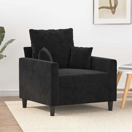 Fåtölj Svart 60 cm sammet