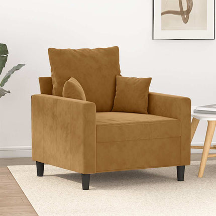 Fåtölj Brun 60 cm sammet