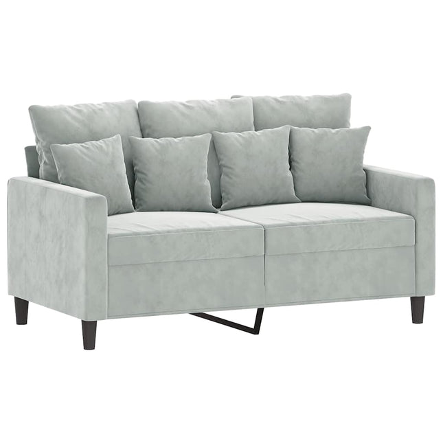 2-sitssoffa ljusgrå 120 cm sammet