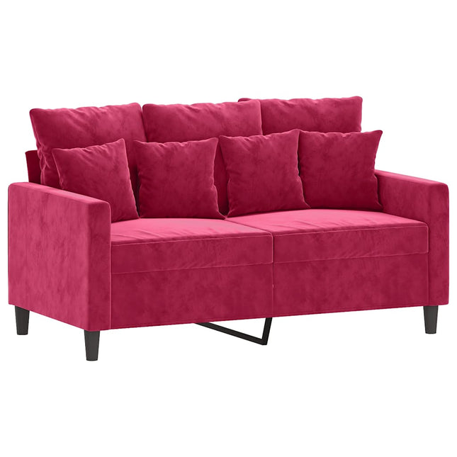 2-sitssoffa vinröd 120 cm sammet