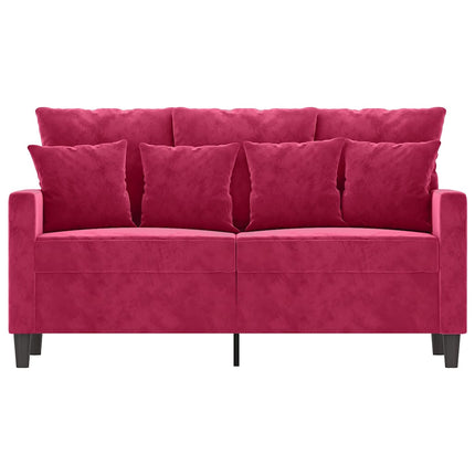 2-sitssoffa vinröd 120 cm sammet
