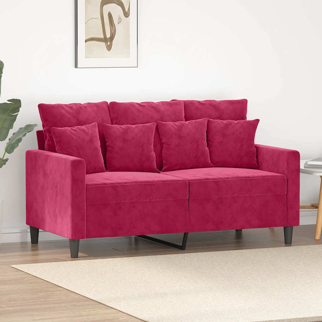 2-sitssoffa vinröd 120 cm sammet