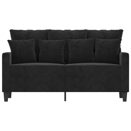 2-sitssoffa ljusgrå Svart 120 cm sammet