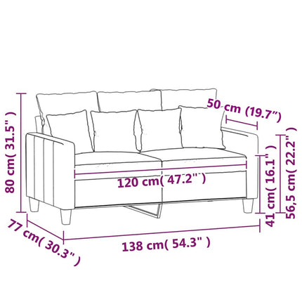 2-sitssoffa gul 120 cm sammet