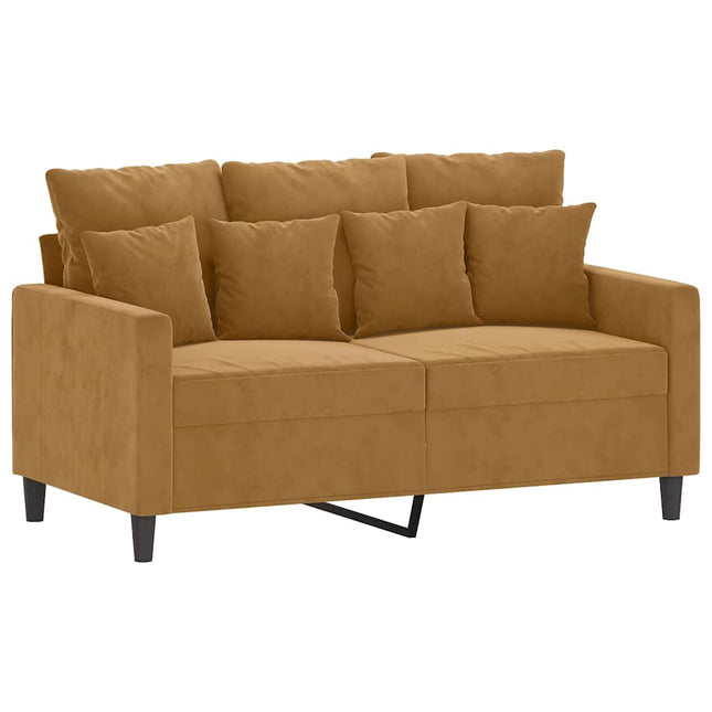 2-sitssoffa brun 120 cm sammet