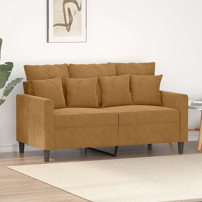 2-sitssoffa brun 120 cm sammet