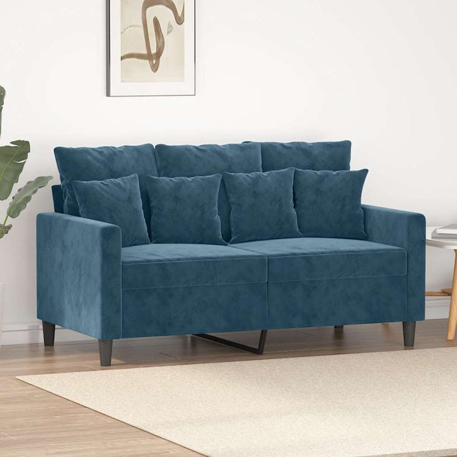 2-sitssoffa blå 120 cm sammet