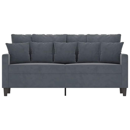 Soffa 2-sits mörkgrå 140 cm sammet