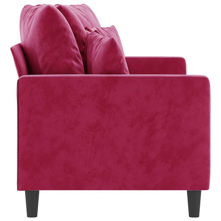 2-sitssoffa vinröd 140 cm sammet