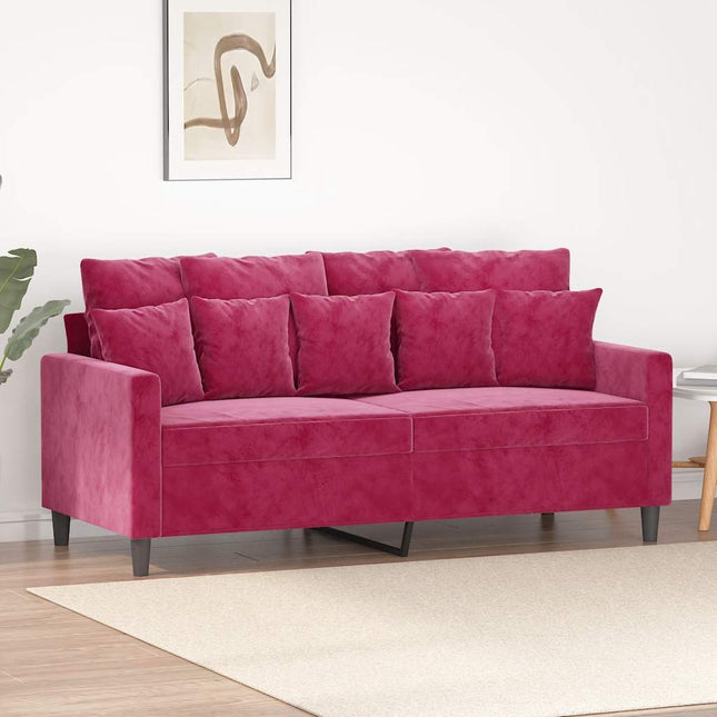 2-sitssoffa vinröd 140 cm sammet