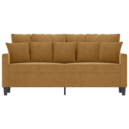 Soffa 2-sits brun 140 cm sammet
