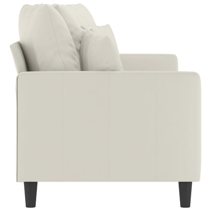 Soffa 2-sits gräddvit 140 cm sammet