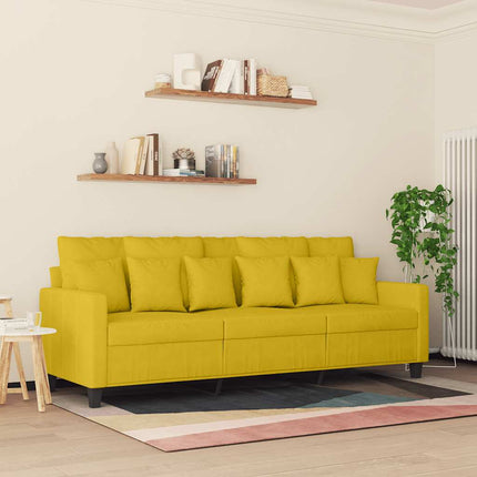 3-sitssoffa gul 180 cm sammet