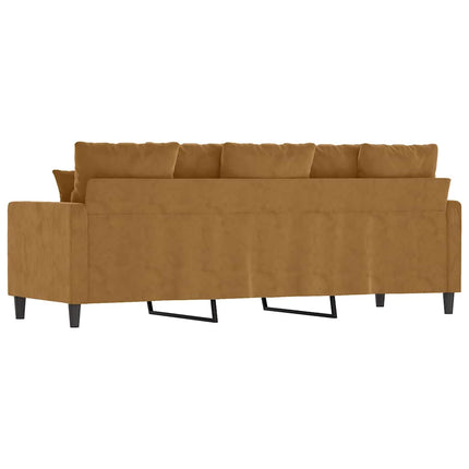 3-sitssoffa brun 180 cm sammet