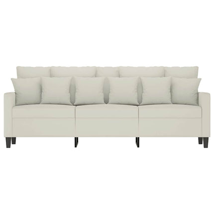 3-sitssoffa gräddvit 180 cm sammet