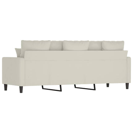 3-sitssoffa gräddvit 180 cm sammet