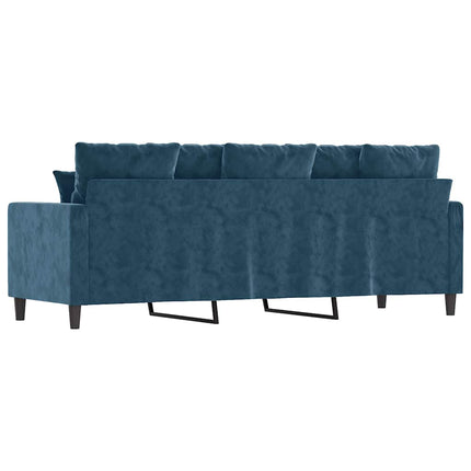 3-sitssoffa blå 180 cm sammet