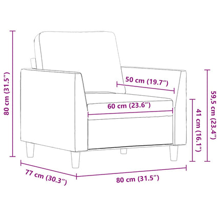Fåtölj svart 60 cm konstläder