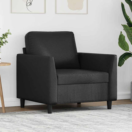 Fåtölj svart 60 cm konstläder