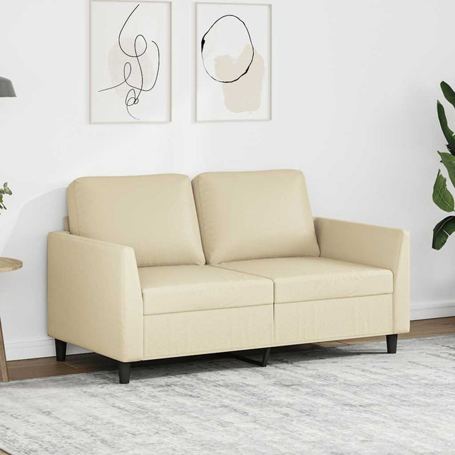 2-sitssoffa gräddvit 120 cm konstläder
