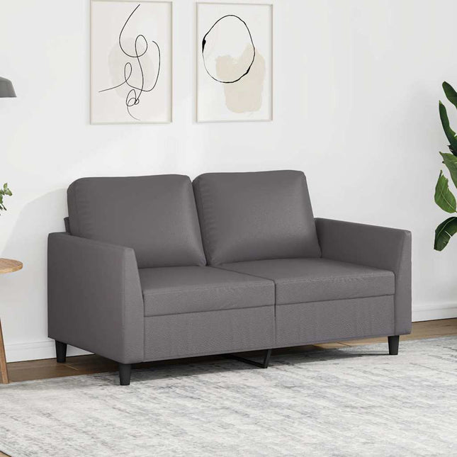 2-sitssoffa Grå 120 cm konstläder