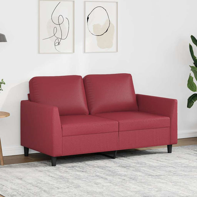 2-sitssoffa vinröd 120 cm fuskläder
