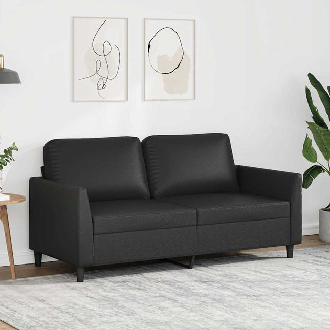 2-sitssoffa svart 140 cm konstläder