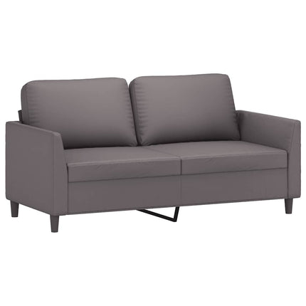 2-sitssoffa grå 140 cm konstläder