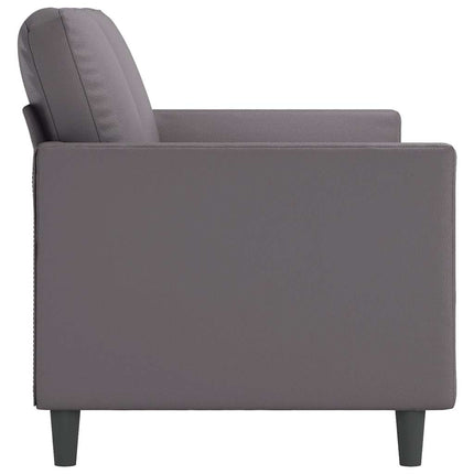 2-sitssoffa grå 140 cm konstläder